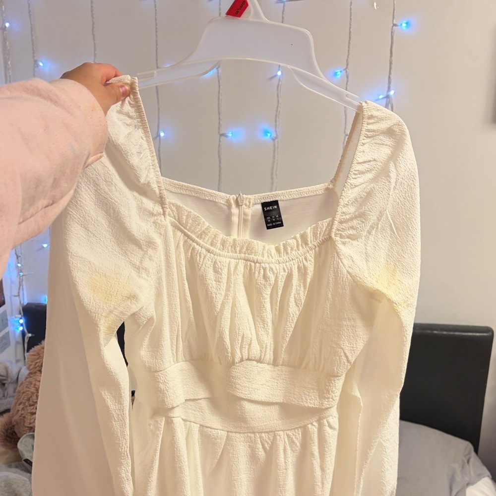 SHEIN White Midi Dress